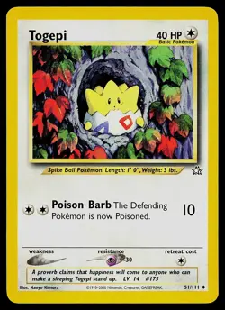 Pokemon Card - Togepi Neo Genesis 51/111 Uncommon - Image 1