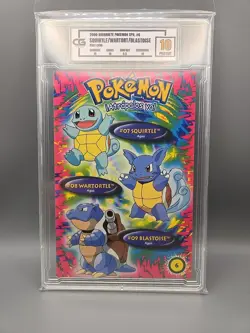 2000 Pokemon Spanish Post Card #6 Squirtle/Wartortle/Blastoise CG Grade 10 - Image 1