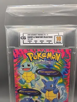 2000 Pokemon Spanish Post Card #6 Squirtle/Wartortle/Blastoise CG Grade 10 - Image 3