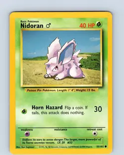 Pokemon TCG Nidoran Base Set 55/102 Unlimited Regular Common Card WOTC LP - Image 1
