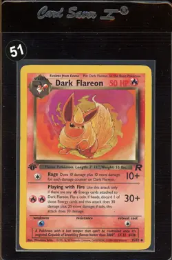 Pokemon Cards Dark Flareon 1st Edition Team Rocket 35/82 LP+ WotC Vintage - Image 1