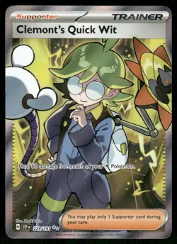Pokemon Cards Clemont's Quick Wit 229/191 Surging Sparks Ultra Rare NM - Image 1
