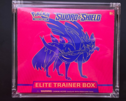 Pokemon Sword And Shield Zacian Elite Box ETB SEALED. Acrylic Case, Free ship - Image 1