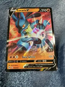 Pokemon Lucario V 146/264 Fusion Strike Ultra Rare Holo Basic Card - Image 1