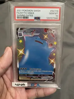 2021 POKEMON SWORD & SHIELD SHINING FATES #SV119 FULL ART/DITTO VMAX PSA 10 - Image 1
