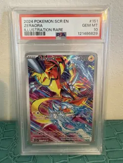 PSA 10 Pokemon Zeraora 151/142 Stellar Crown Illustration Rare Holo - Image 1
