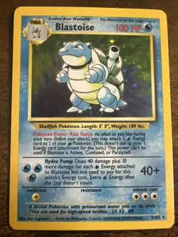 Pokemon TCG Blastoise Base Set Holo Unlimited Rare - Image 1