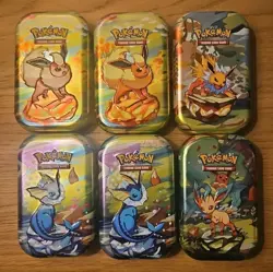 Pokemon Prismatic Evolutions Empty Mini Tins x6 (TINS ONLY) Free Shipping USA - Image 1