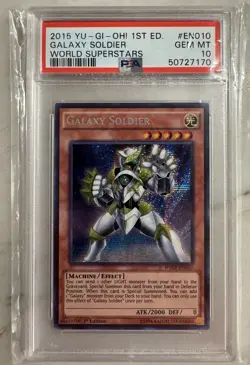 Yu-Gi-Oh! Galaxy Soldier Prismatic Secret Rare 1st Ed WSUP-EN010 PSA 10 Konami - Image 1