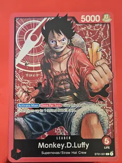 One Piece CCG Monkey.D.Luffy ST01-001 Leader English Edition - Image 1