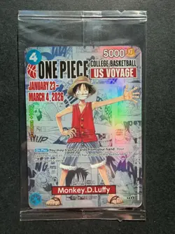 One Piece CCG Monkey D. Luffy P-055 US Voyage College Basketball Promo Sealed - Image 1