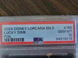 Disney Lorcana Lucky Dime 165/204 Legendary Foil PSA 10 2024 Beautiful Card! - Image 3
