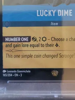 Disney Lorcana Lucky Dime 165/204 Legendary Foil PSA 10 2024 Beautiful Card! - Image 4