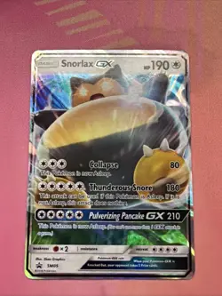 Pokemon TCG Snorlax GX SM05 Sun Moon Black Star Promo Card Near Mint Condition - Image 1