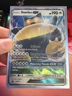 Pokemon TCG Snorlax GX SM05 Sun Moon Black Star Promo Card Near Mint Condition - Image 3