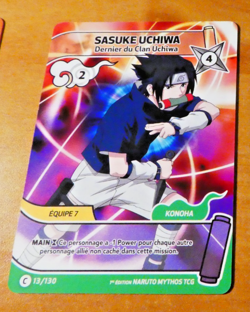 NARUTO MYTHOS 1ST ED EDITION CARD GAME CARTE SASUKE 13/130 ALT FR TCG MINT 2026 - Image 1