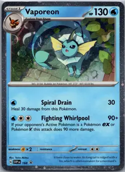 Vaporeon - (Cosmos Holo) Promo SV: Scarlet & Violet Promo Cards 168 NM - Image 1