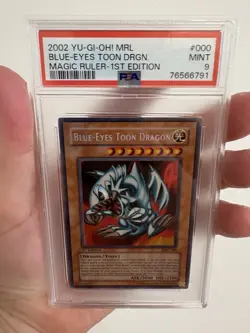 Blue-Eyes Toon Dragon Yugioh TCG Secret Rare Card MRL-000 PSA9 1st EDITION - Image 1