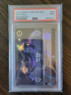 Disney Lorcana The Wall 222/204 Enchanted Foil PSA 9 2024 Beautiful Card! - Image 1