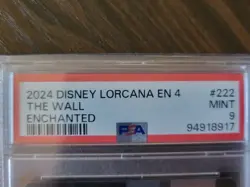 Disney Lorcana The Wall 222/204 Enchanted Foil PSA 9 2024 Beautiful Card! - Image 3