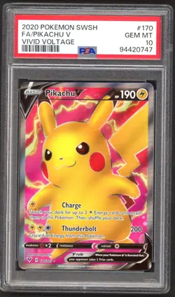 Pokemon Cards - PSA 10 Pikachu V 170/185 - Vivid Voltage - GEM MT - PSA10 - Image 1