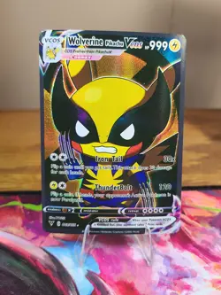 Wolverine Pikachu VCOS Pokemon Card Holo Cosplay Fan ART - Image 1