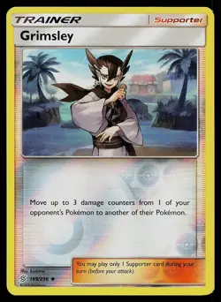 Pokemon Card Unified Minds Grimsley 199/236 Uncommon Reverse Holo - Image 1