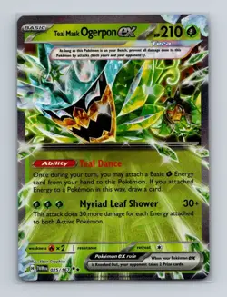 Teal Mask Ogerpon ex 025 Pokemon Twilight Masquerade Double Rare Card NM+ - Image 1