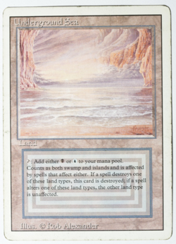 Underground Sea Magic Card Dual Land Revised MTG Reserved List - Image 1