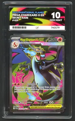 Pokemon Cards - ACE 10 Mega Charizard X EX 109/094 - Phantasmal GEM MINT - Image 1