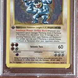 1999 MACHAMP-HOLO POKEMON BASE SET 1ST EDITION-SHADOWLESS #8 PSA 4 - Image 4