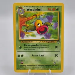 Pokemon TCG Weepinbell 64/130 Base Set 2 Uncommon Non Holo Card LP - Image 1