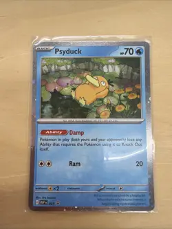 Pokemon TCG Psyduck MEP Black Star Promo #007 Cosmo Holo Mega Evolution - Image 1