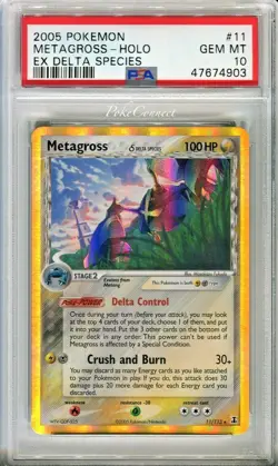 PSA 10 GEM MINT Pokemon METAGROSS Holo Rare 2005 ex Delta Species #11/113 - Image 1