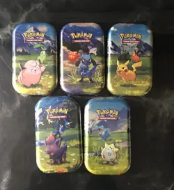 Pokemon TCG Ascended Hero's Mini Tins X5- One of each art SEALED - Image 1