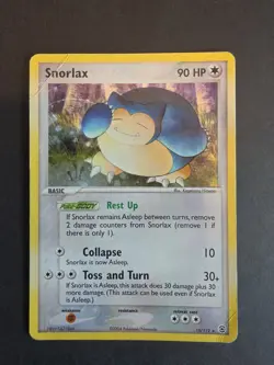 2004 Pokemon TCG Snorlax 15/112 Fire Red Leaf Green Holo DMG - Image 1