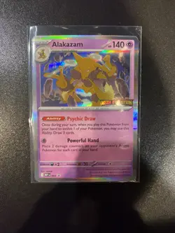 ALAKAZAM 003 POKEMON TCG MEGA EVOLUTION PROMO STAMPED BUILD & BATTLe - Image 1