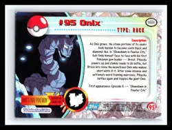 💥 ONIX 1999 Topps Pokemon TV Non Holo Animation 1st Series Blue Logo # 95 - Image 2