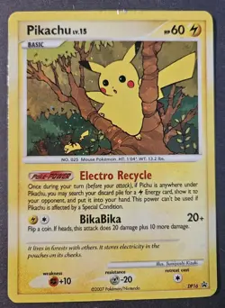 Pokemon TCG Pikachu DP Black Star Promotional DP16 Holo Promo Damaged - Image 1