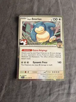 Hop's Snorlax Play! Stamped COSMO Holo Pokemon Prize Pack Series 8 Promo Card ✨ - Image 1