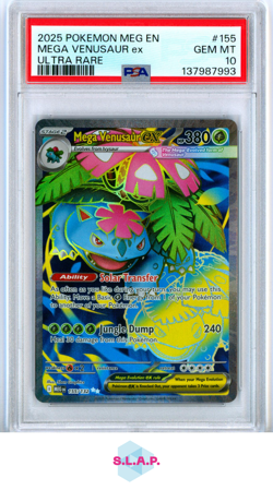 MEGA VENUSAUR EX ULTRA RARE POKEMON MEG EN-MEGA EVOLUTION 2025 155 PSA 10 - Image 1