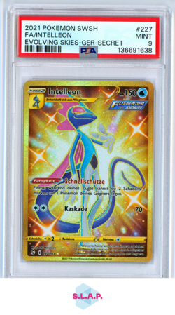 FA/INTELLEON EVOLVING SKIES-GER-SECRET POKEMON SWSH EVOLVING 2021 227 PSA 9 - Image 1