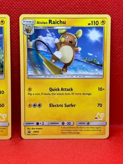 Pokemon Tcg Alolan Raichu SM65 Promo & Pikachu 19/68 Stamped Non Holo - Image 3