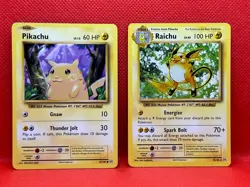 Pokemon Tcg Pikachu 35/108 & Raichu 36/108 XY Evolutions Non Holo - Image 1