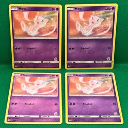 Pokemon Tcg Mew 32/68 Hidden Fates Mewtwo Battle Deck Non Holo x4 - Image 1