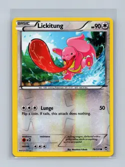 Lickitung 78/111 Common Furious Fists Pokemon Reverse Holo Lightly Played - Image 1
