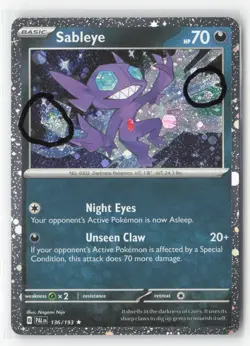 #Sableye (Cosmos Holo) #136/193 Rare,Holo,Double Swirl Near Mint Pokemon - Image 1