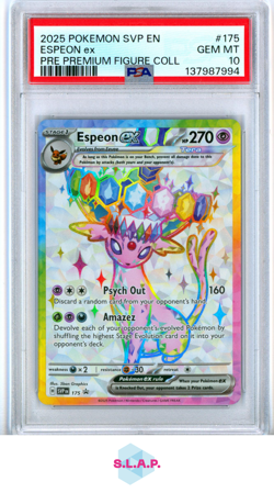 ESPEON EX PRE PREMIUM FIGURE COLL POKEMON SVP EN-SV BLCK STR PRM 2025 175 PSA 10 - Image 1