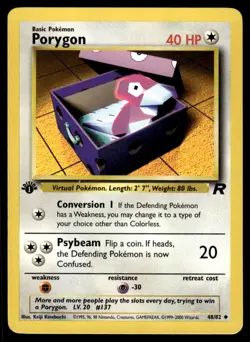 Pokemon TCG Team Rocket 1st Edition #48/82 Porygon LP+ - Image 1