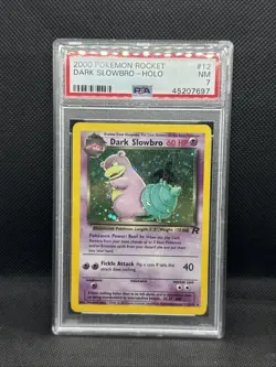 HEAD SWIRL Pokemon Team Rocket Dark Slowbro Holo Rare 1st Edition 12/82 PSA 7 - Image 3